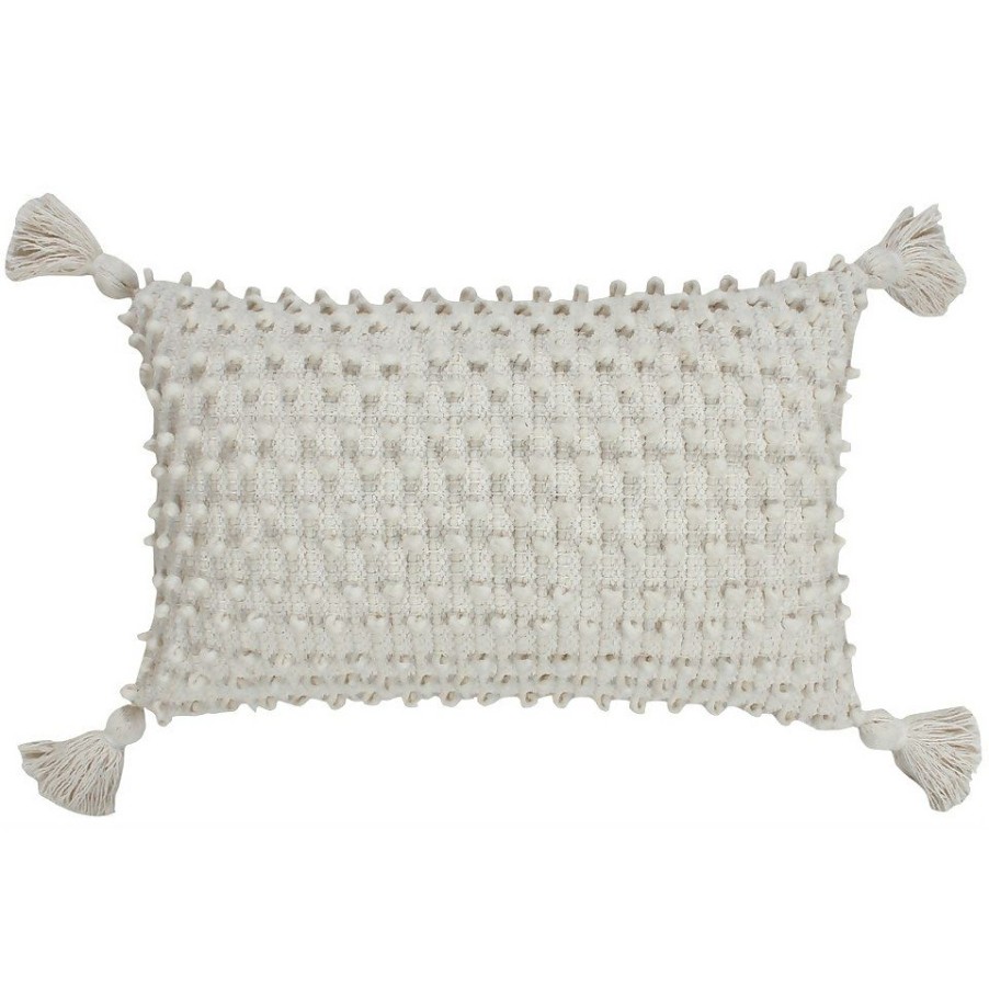 Homebase Cushions | Woven Bobble Tassel Cushion