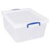 Homebase Storage Containers | Really Useful Nestable Plastic Storage Box - 17.5L - Clear (Pack Of 3)