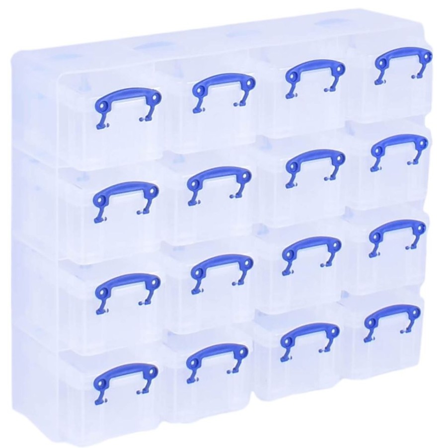 Homebase Storage Containers | Really Useful Boxes - Clear - 0.3L - 16 Box Set