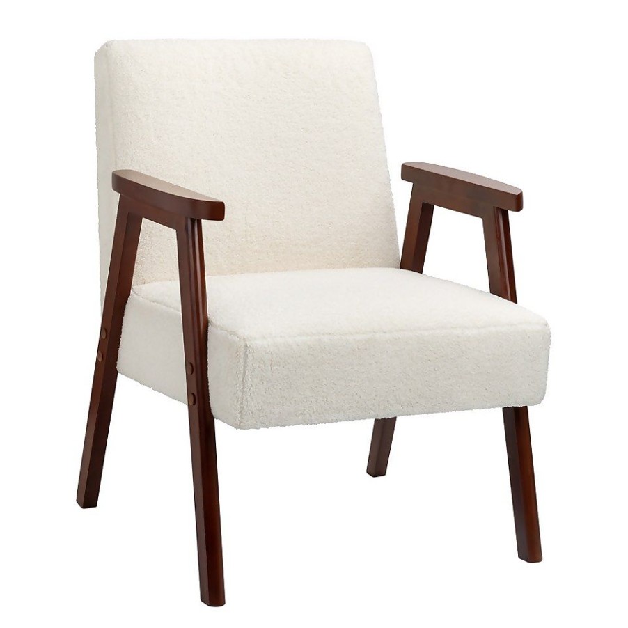 Homebase Chairs | Alex Mid Century Boucle Armchair - Cream