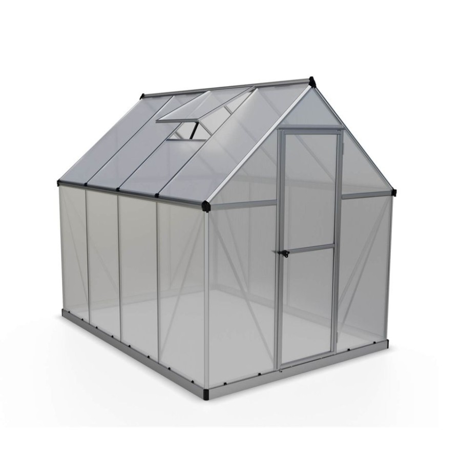 Homebase Greenhouses | Palram 6 X 8Ft Canopia Mythos Greenhouse - Silver