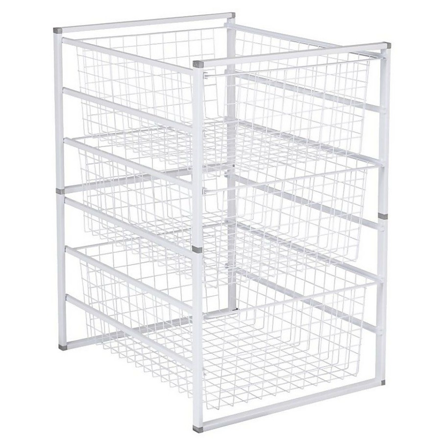 Homebase Storage Containers | 3 Wire Baskets Storage Tower