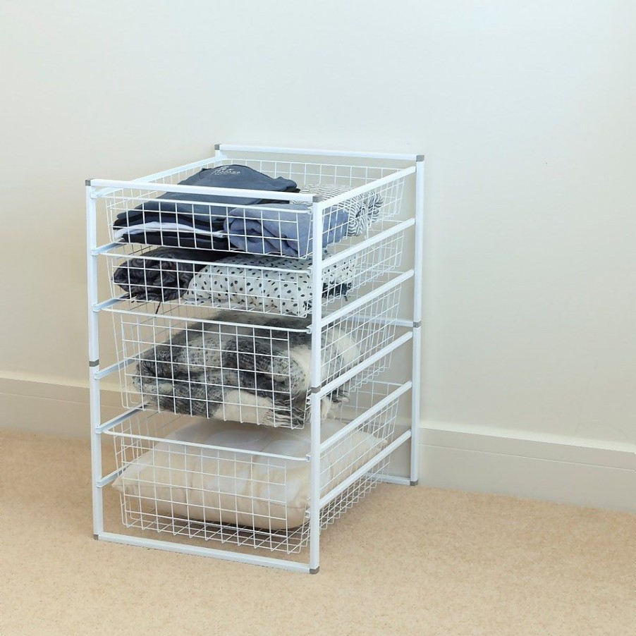 Homebase Storage Containers | 3 Wire Baskets Storage Tower