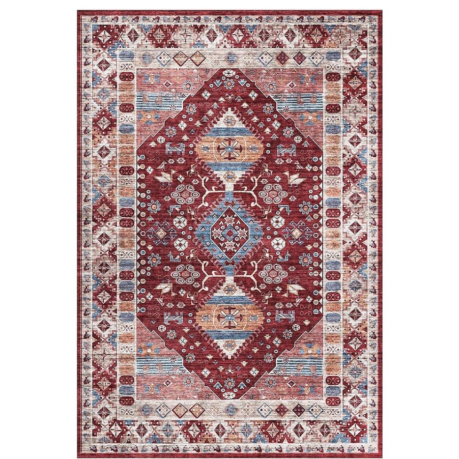 Homebase Rugs | Madar Washable Rug - Red - 160X230Cm