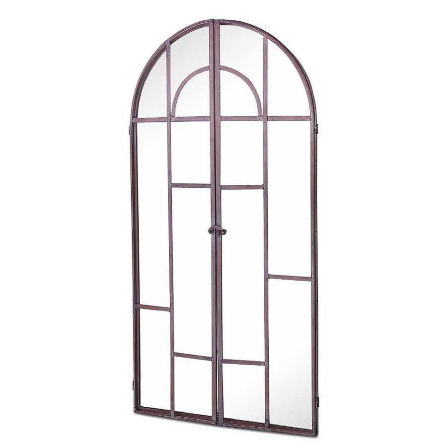 Homebase Mirrors | Mirroroutlet Metal Arched Decorative Window Opening Garden Mirror - 100X50Cm