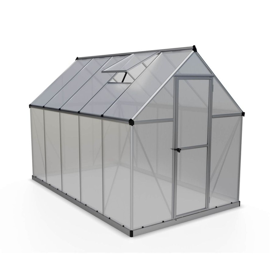 Homebase Greenhouses | Palram 6 X 10Ft Canopia Mythos Greenhouse - Silver