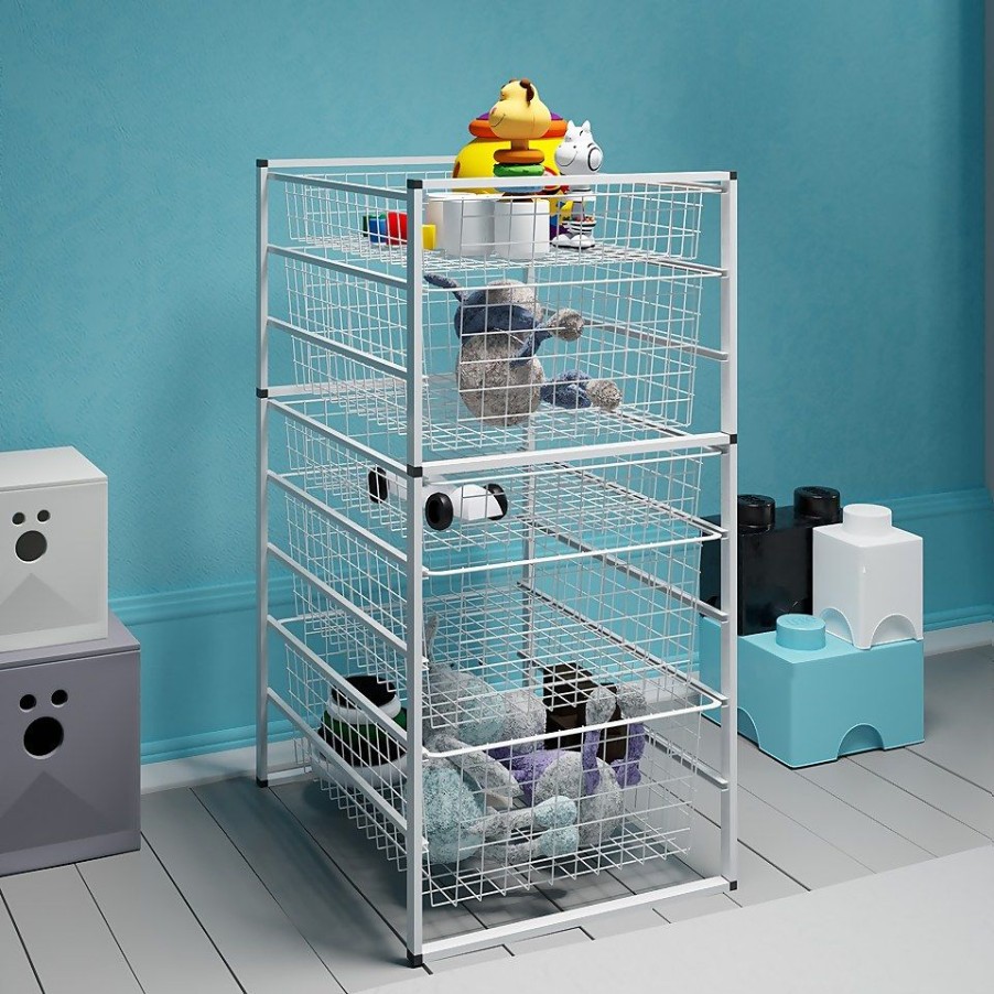 Homebase Storage Containers | 5 Wire Baskets Storage Tower