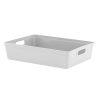 Homebase Storage Containers | Shallow Plastic Storage Tray - Grey - 6L