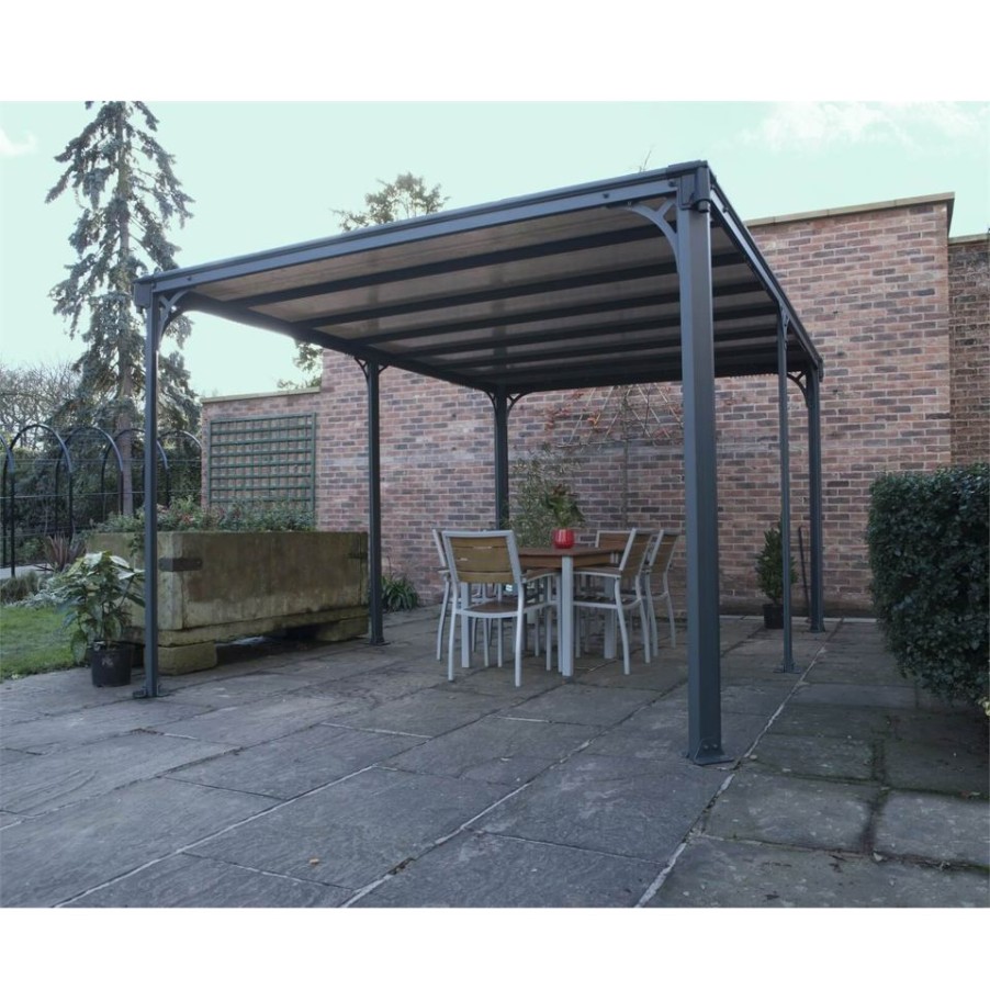 Homebase Gazebos & Marquees | Palram - Canopia Milano 4300 Garden Gazebo Grey Bronze