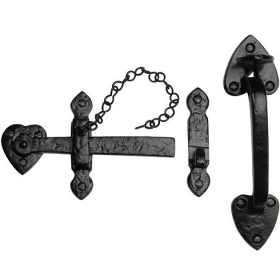 Homebase Garden Fencing | Suffolk Latch - Decorative - Black - 152Mm