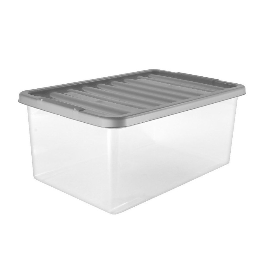 Homebase Storage Containers | 45L Storage Box With Clear Base And Lid