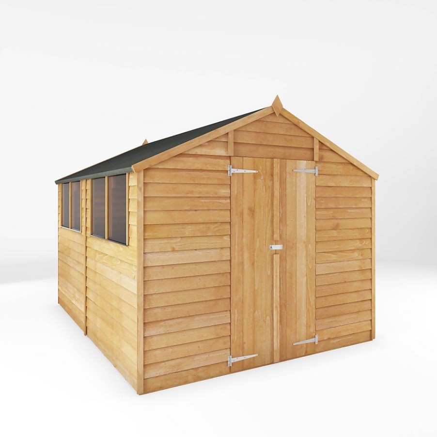 Homebase Garden Sheds | Mercia 10 X 8Ft Overlap Double Door Apex Shed