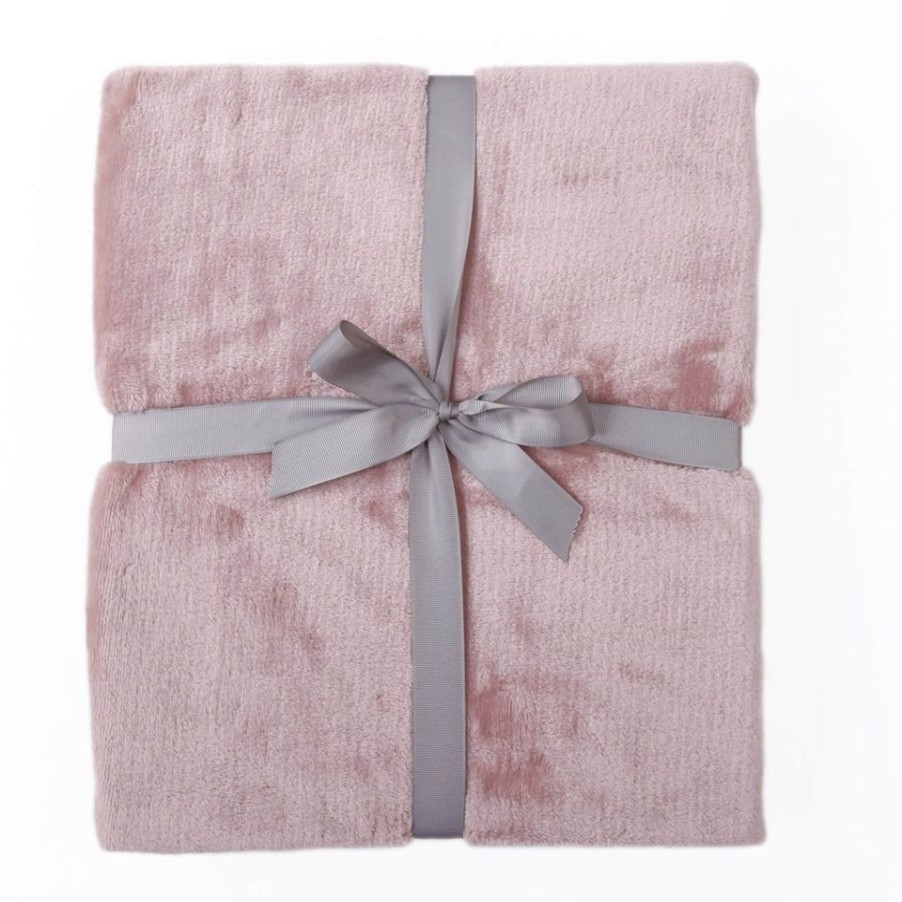 Homebase Bedspreads And Throws | Fleece Throw - Blush Pink - 120X150Cm