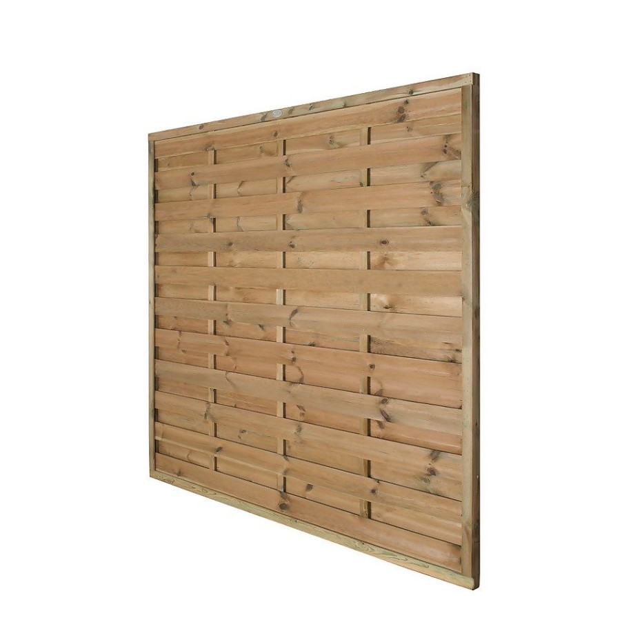 Homebase Garden Fencing | 1.8M X 1.8M Pressure Treated Decorative Europa Plain Fence Panel - Pack Of 5 (Home Delivery)