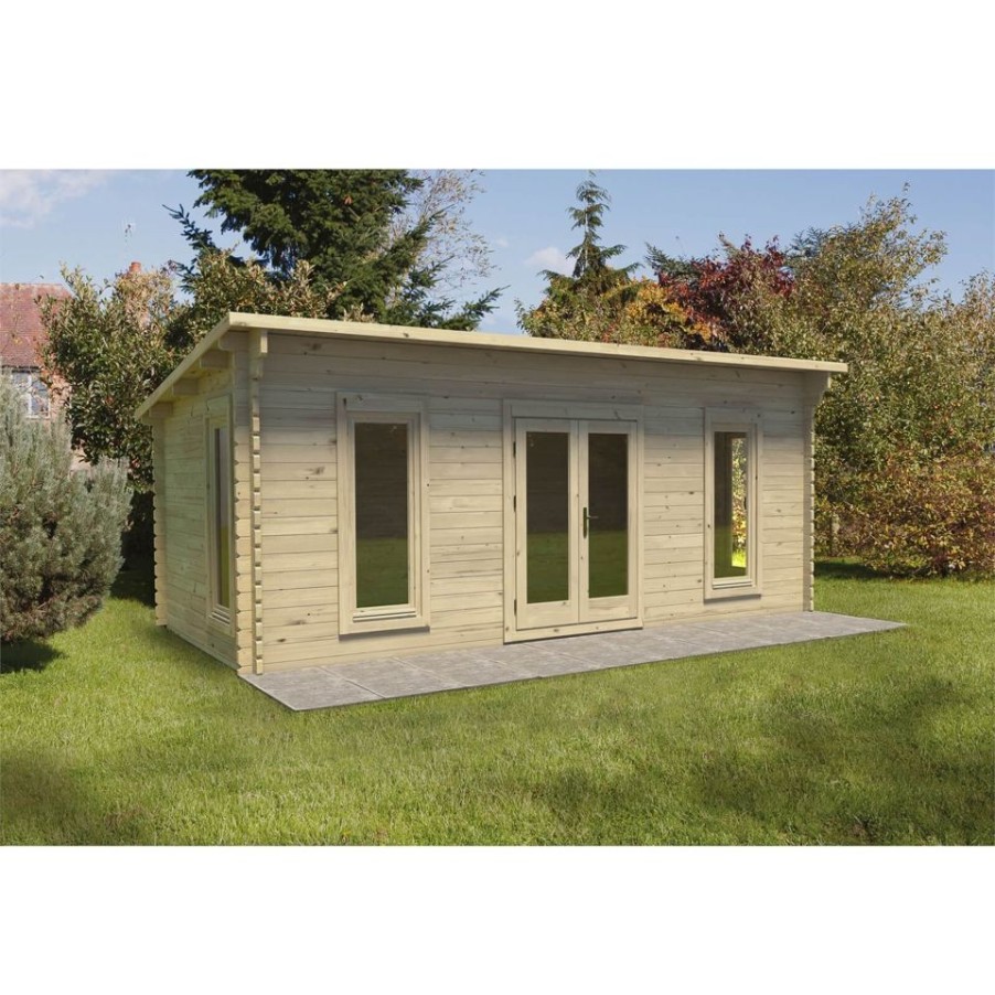 Homebase Garden Buildings | Forest Arley 6.0M X 3.0M Log Cabin Double Glazed 24Kg Polyester Felt, No Underlay - Installation Included