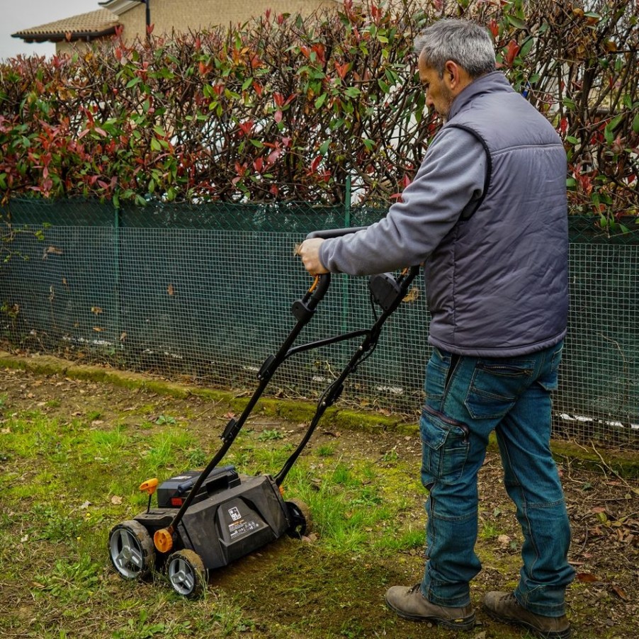 Homebase Lawn Mowers | Worx Nitro 40V Wg855E.9 Cordless Brushless Lawn Raker (Battery Not Included)