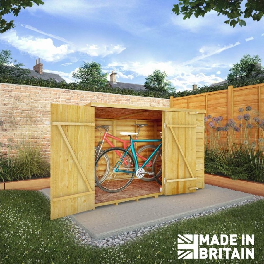 Homebase Garden Storage | Mercia 6 X 4Ft Overlap Pent Bike Shed