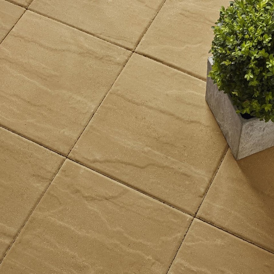 Homebase Paving Stones & Slabs | Stylish Stone Hereford Paving Riven 450 X 450Mm - Gold