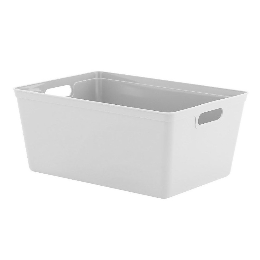 Homebase Storage Containers | Large Plastic Storage Tray - Grey - 11L