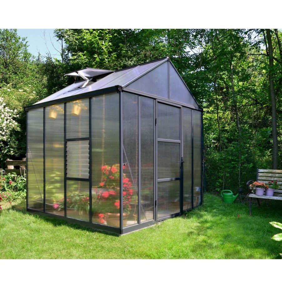 Homebase Greenhouses | Palram - Canopia Glory Greenhouse 8X8 Grey