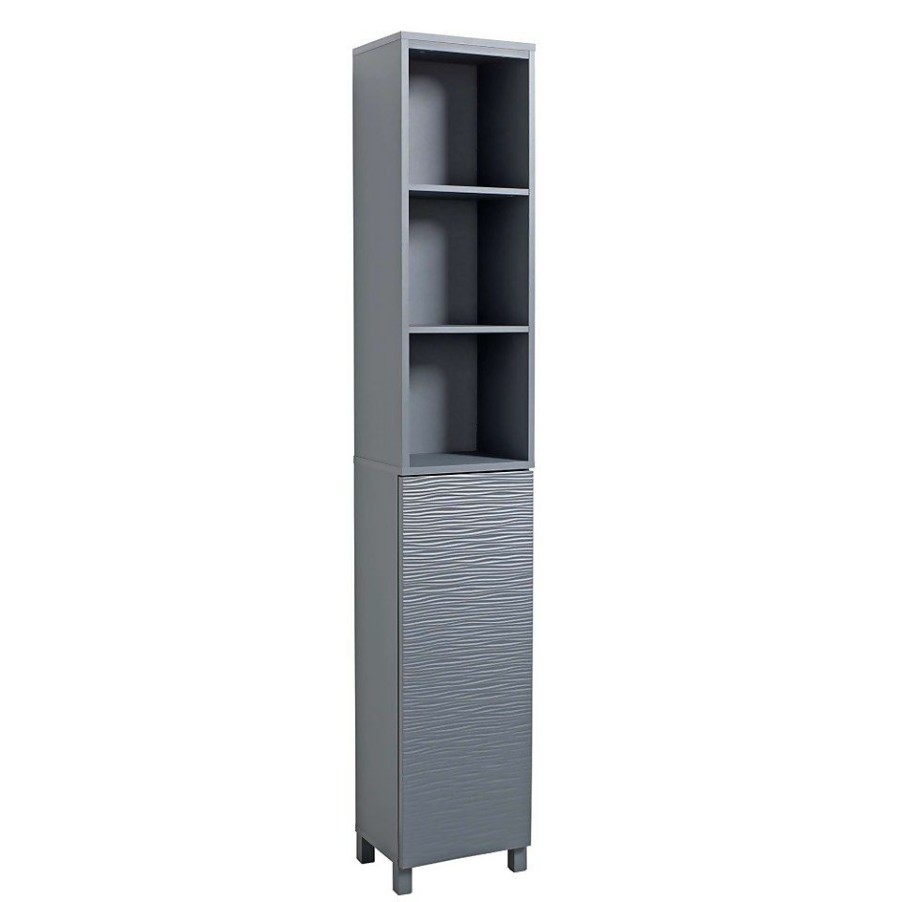 Homebase Office Furniture | Ruffle Tall Cabinet - Grey