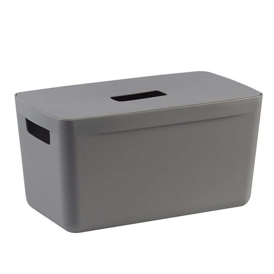 Homebase Storage Containers | Inabox Home Storage Box & Lid - 8L - Grey