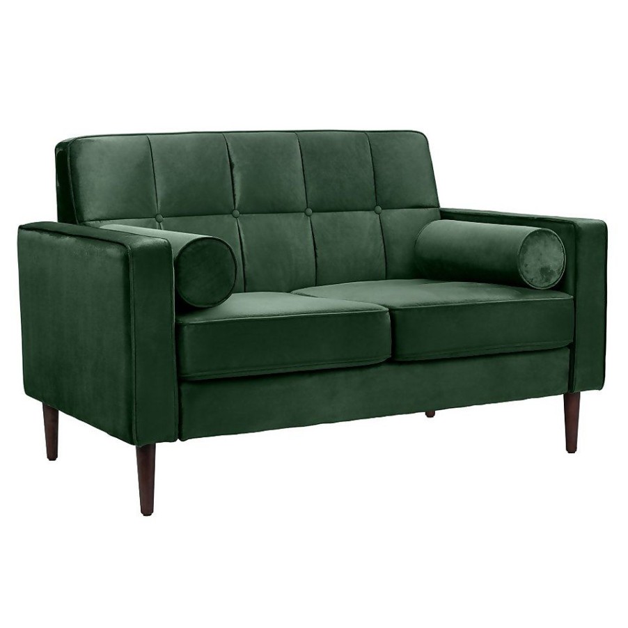 Homebase Sofas And Sofa Beds | Draper Velvet 2 Seater Sofa In A Box - Green