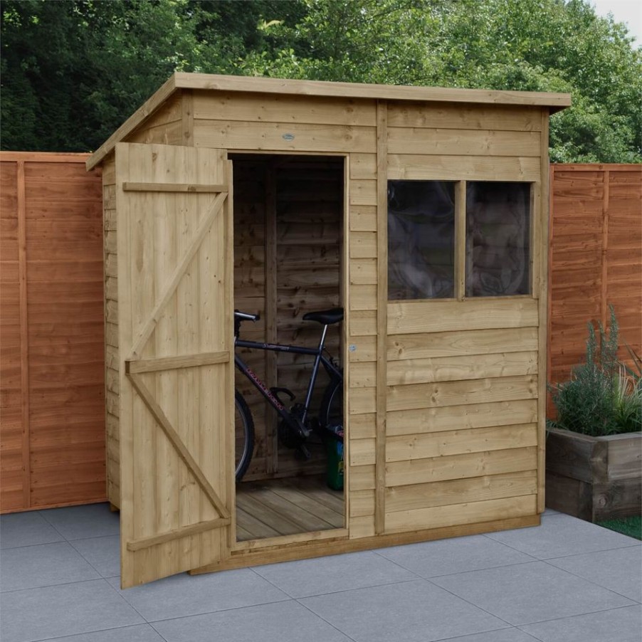 Homebase Garden Sheds | Forest 6 X 4Ft Overlap Pressure Treated Pent Shed