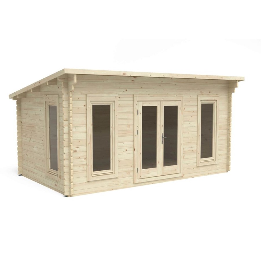 Homebase Garden Buildings | Forest Elmley 5.0M X 3.0M Log Cabin Double Glazed 24Kg Polyester Felt, Plus Underlay