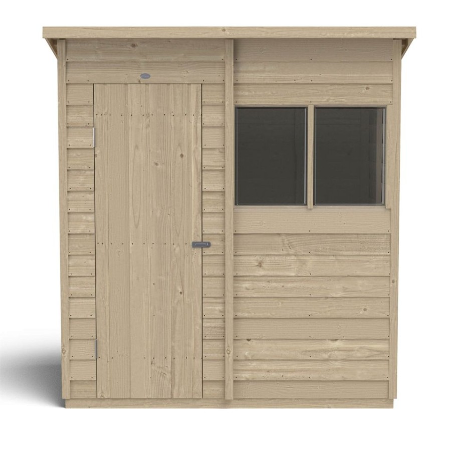 Homebase Garden Sheds | Forest 6 X 4Ft Overlap Pressure Treated Pent Shed -Incl. Installation