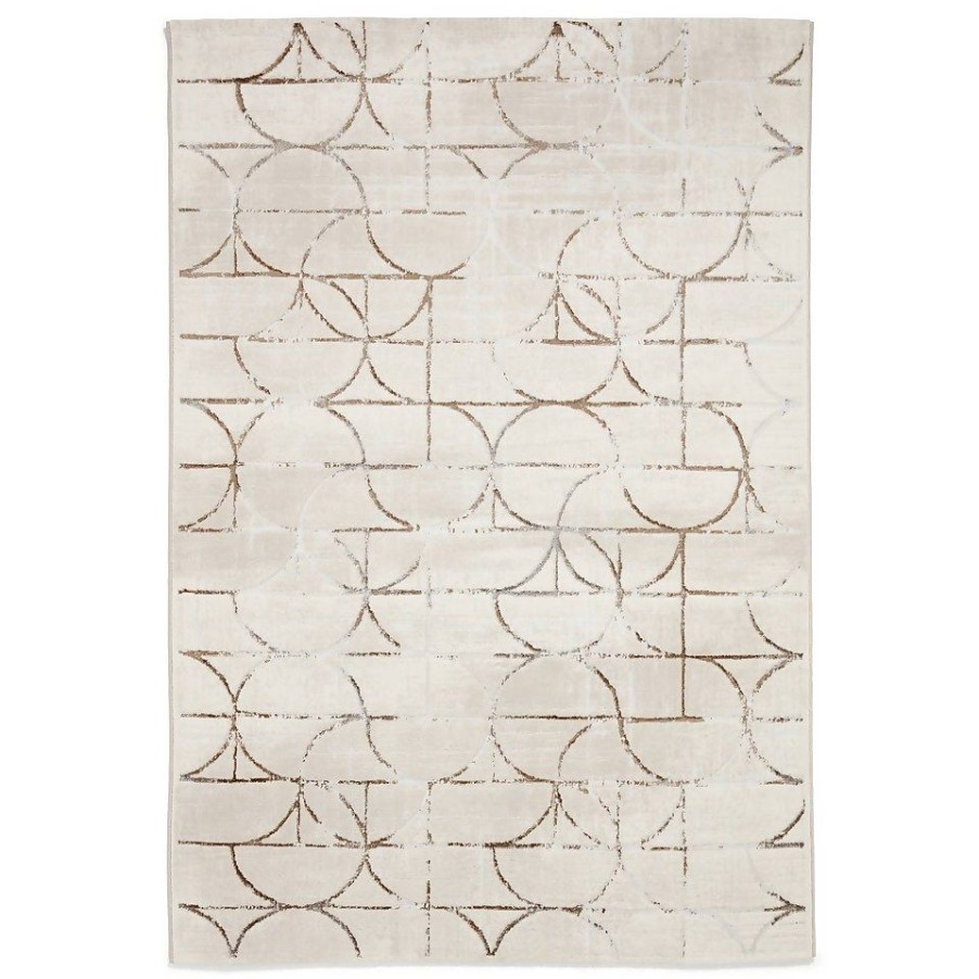 Homebase Rugs | Blair Shimmer Circle Rug - Cream - 160X230Cm