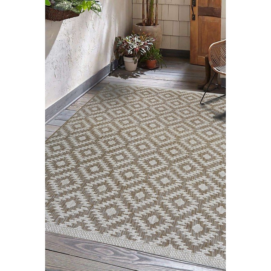 Homebase Rugs | Indoor Outdoor Geo Rug - Natural - 160X230Cm