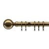 Homebase Curtain Poles & Tracks | Antique Brass Metal Curtain Pole With Ball Finial - 300Cm (Dia 28Mm)