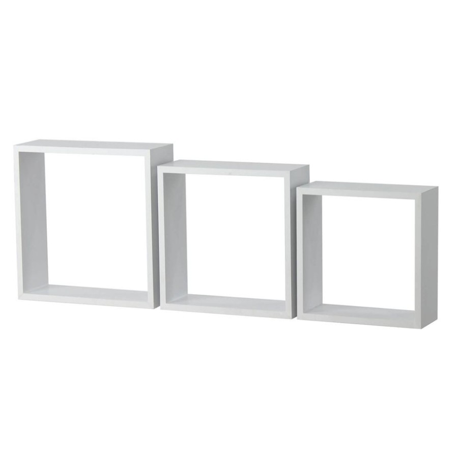 Homebase Wall Shelves | 3 Wall Cubes - Matt White