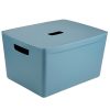 Homebase Storage Containers | Inabox Home Storage Box & Lid - 28L - Cactus Blue