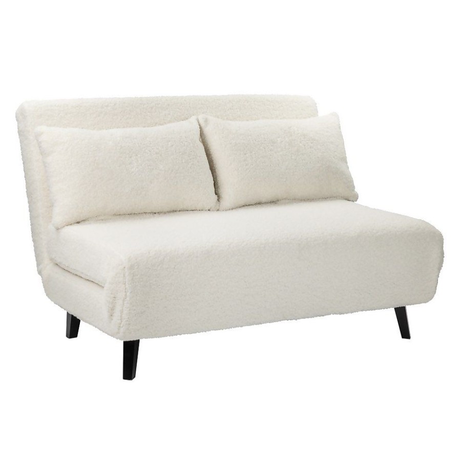 Homebase Sofas And Sofa Beds | Ellia Sherpa Folding Sofa Bed - Cream