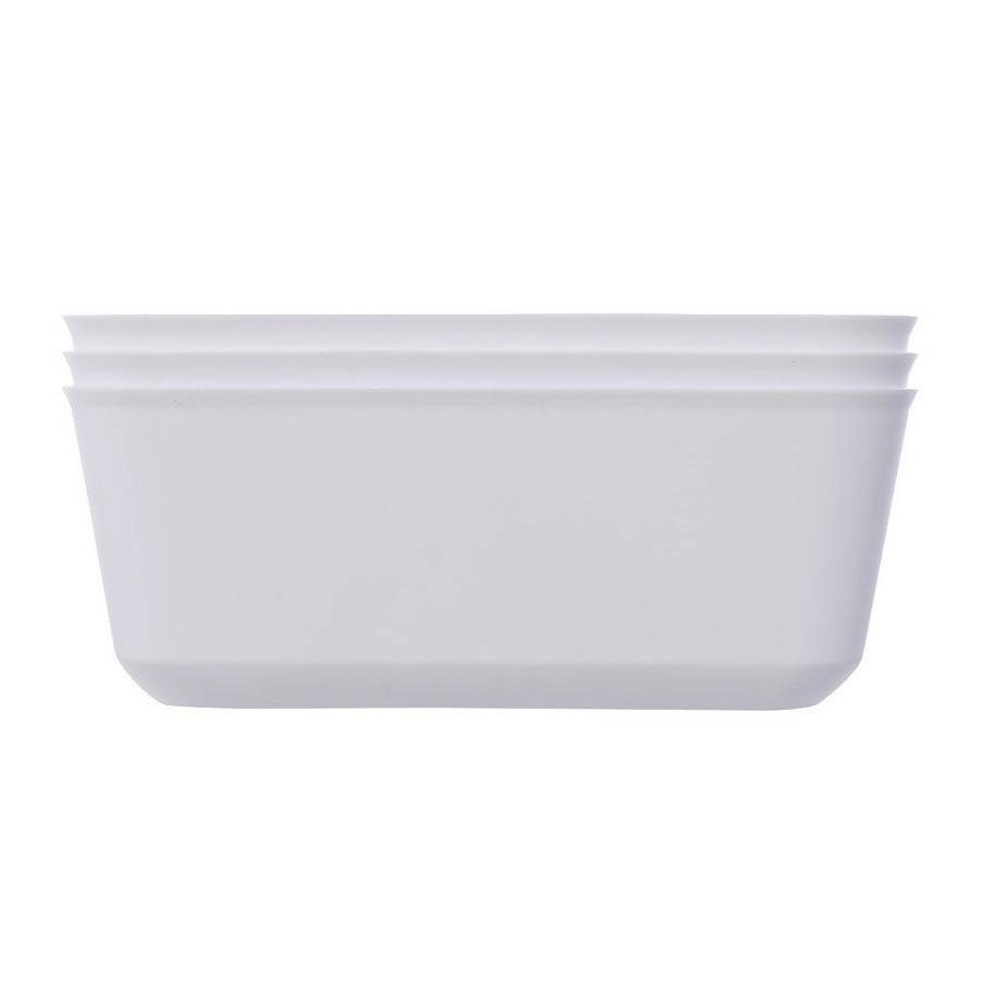 Homebase Storage Containers | Ezy Storage Utile Organisers Medium Storage Tray - Pack Of 3 - White