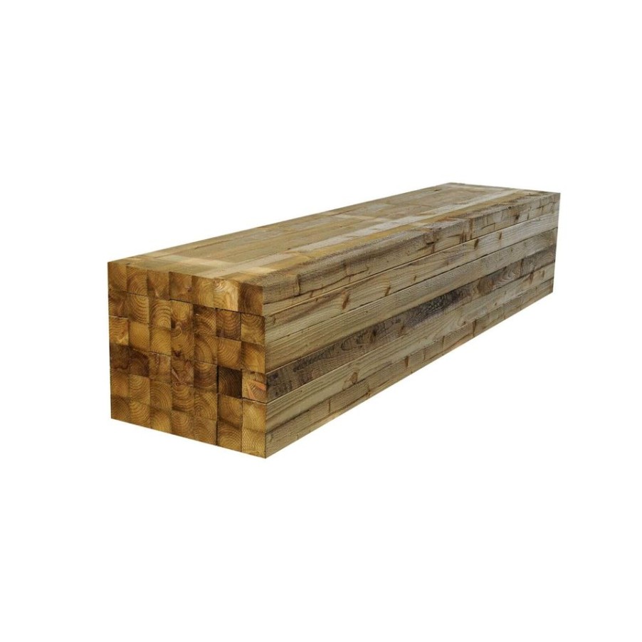 Homebase Garden Fencing | Metsa Fence Post Incised Green Wood Fencing Support 2.4M (100 X 100 X 2400Mm)