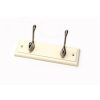 Homebase Hallway Furniture | 2 Coat Satin Nickel Hooks On Cream Stepped Board