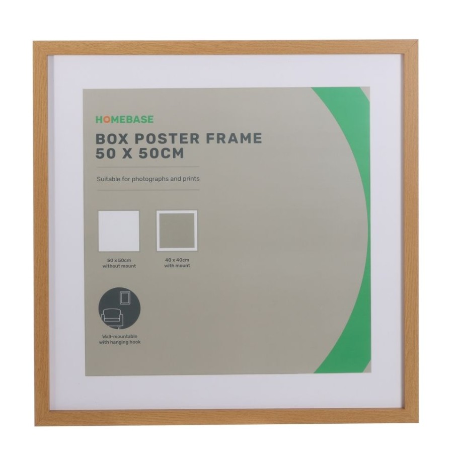 Homebase Photo Frames | Box Poster Frame - 50X50Cm - Oak