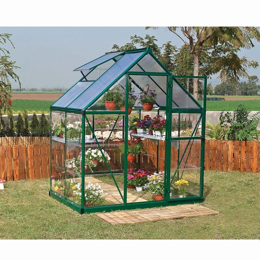 Homebase Greenhouses | Palram Canopia Hybrid 6 X 4Ft Green Greenhouse