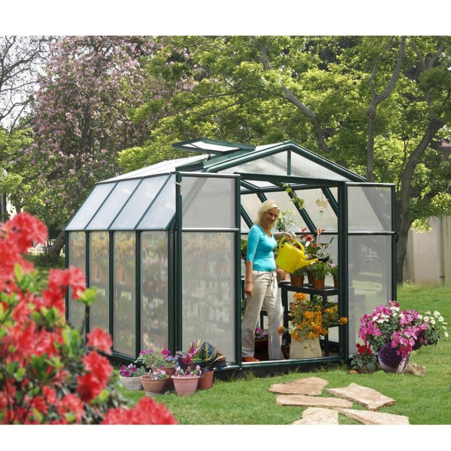 Homebase Greenhouses | Palram 8X8Canopia Hobby Gardener Greenhouse - Green