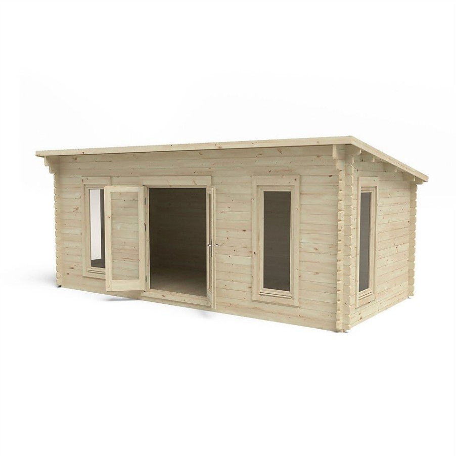 Homebase Garden Buildings | Forest Arley 6M X 3M Log Cabin Double Glazed 34Kg Polyester Felt, Plus Underlay - Installation Included