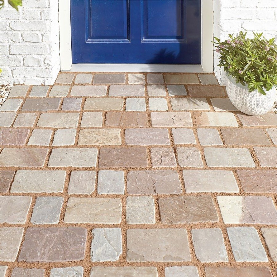 Homebase Decorative Stone, Gravel & Chippings | Stylish Stone Tumbled Cobble Set 100 X 100Mm Sycamore - 890Kg