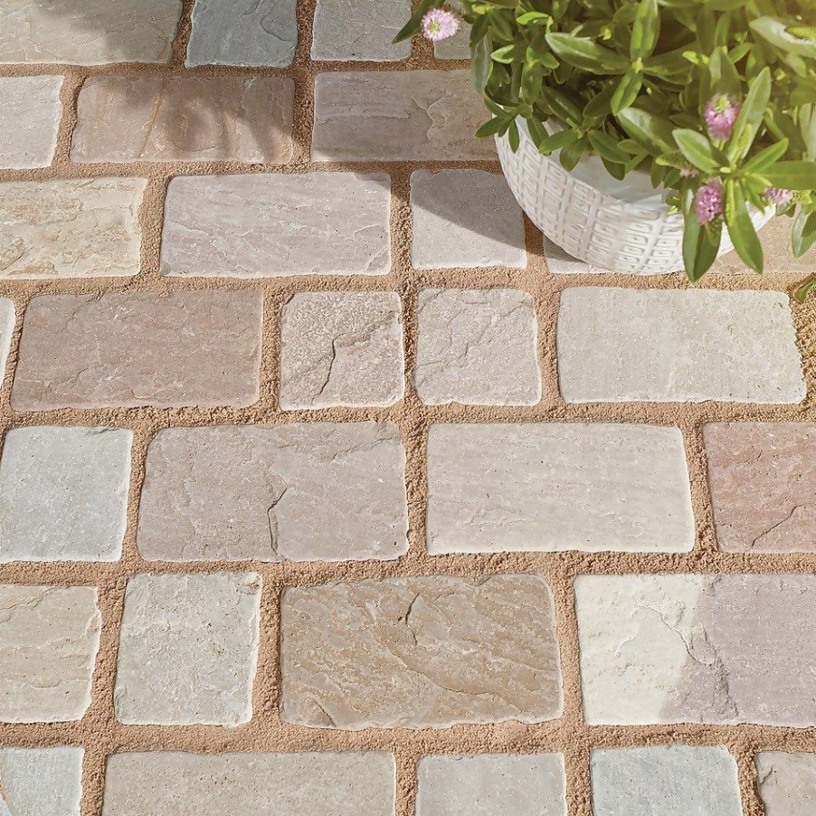 Homebase Decorative Stone, Gravel & Chippings | Stylish Stone Tumbled Cobble Set 100 X 100Mm Sycamore - 890Kg