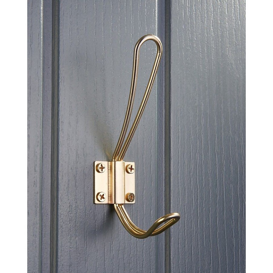 Homebase Hallway Furniture | Wire Hook - Brushed Brass