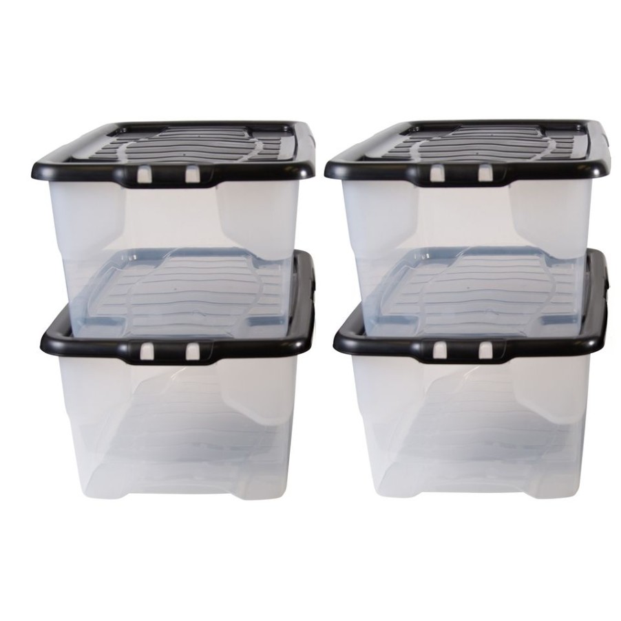 Homebase Storage Containers | Strata Curve 42L Storage Boxes - 4 Pack