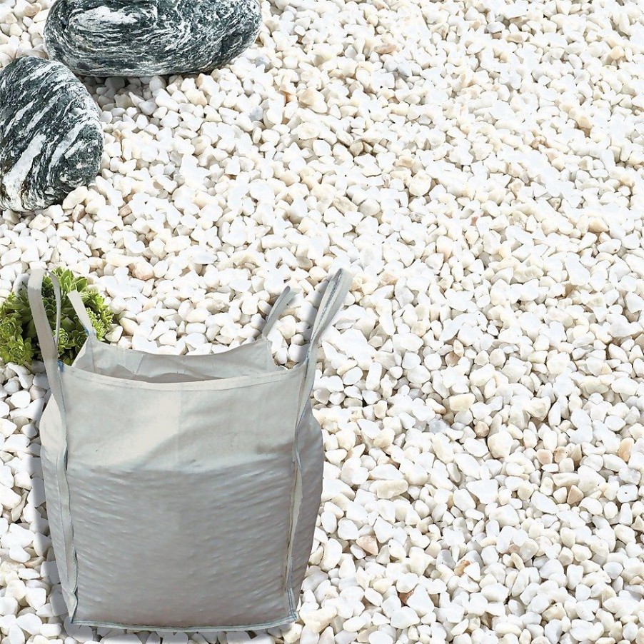 Homebase Decorative Stone, Gravel & Chippings | Stylish Stone Parisian Pearl, Bulk Bag - 750Kg