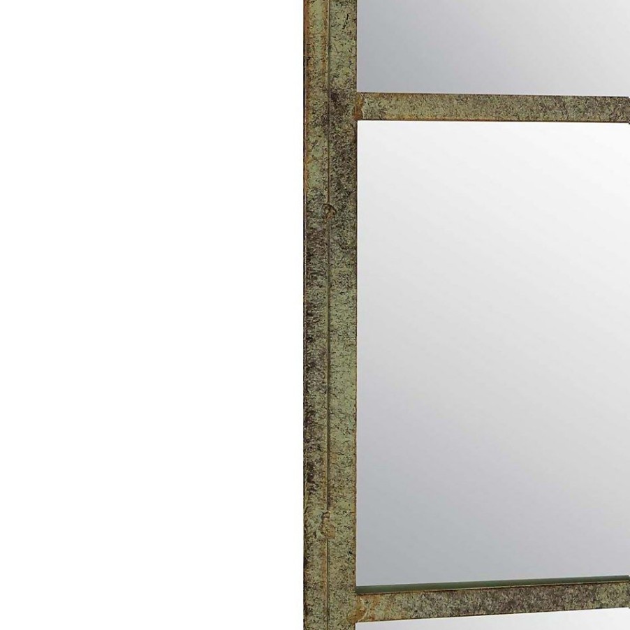 Homebase Mirrors | Mirroroutlet Green Country Rustic Multi Panel Design Garden Mirror - 140X56Cm