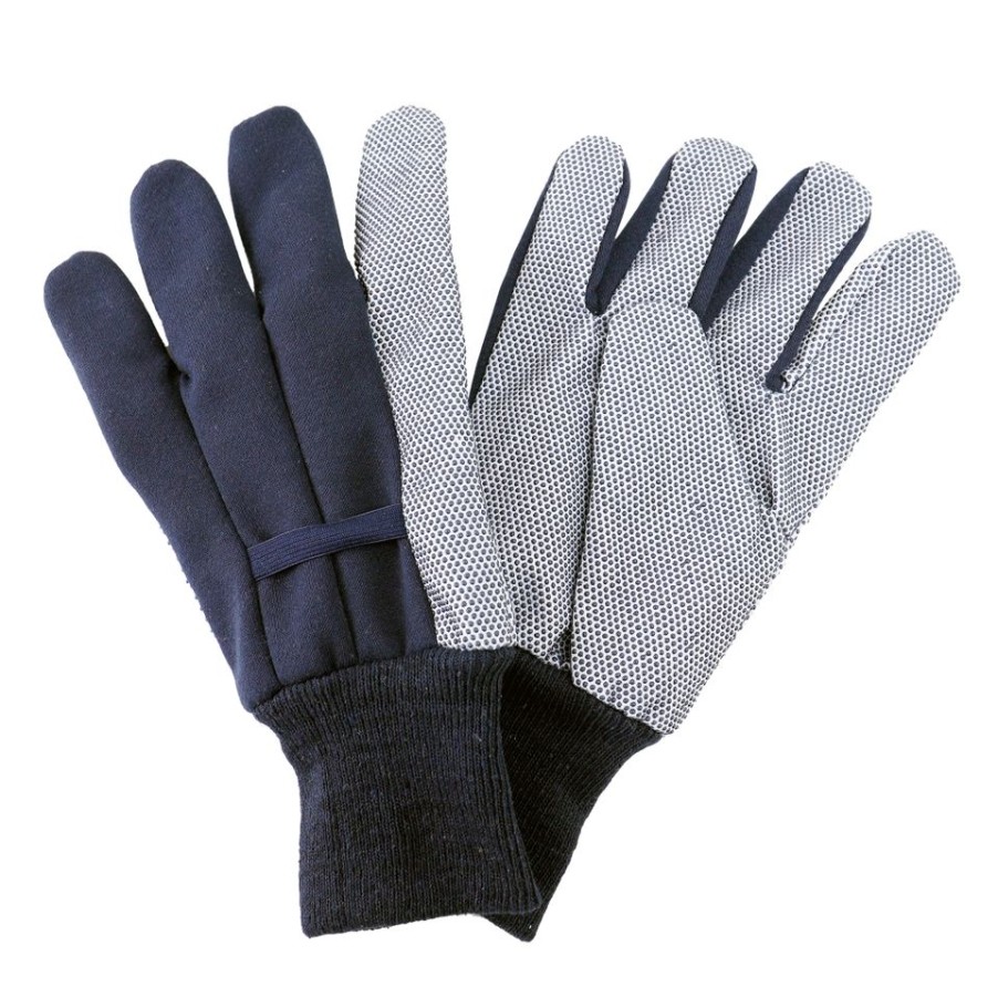 Homebase Garden Hand Tools | Kent & Stowe Jersey Cotton Grip Gardening Gloves Men'S Large Navy